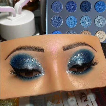 Wheat Silicone Makeup Practice Board with Pearl Stickers and Brushes