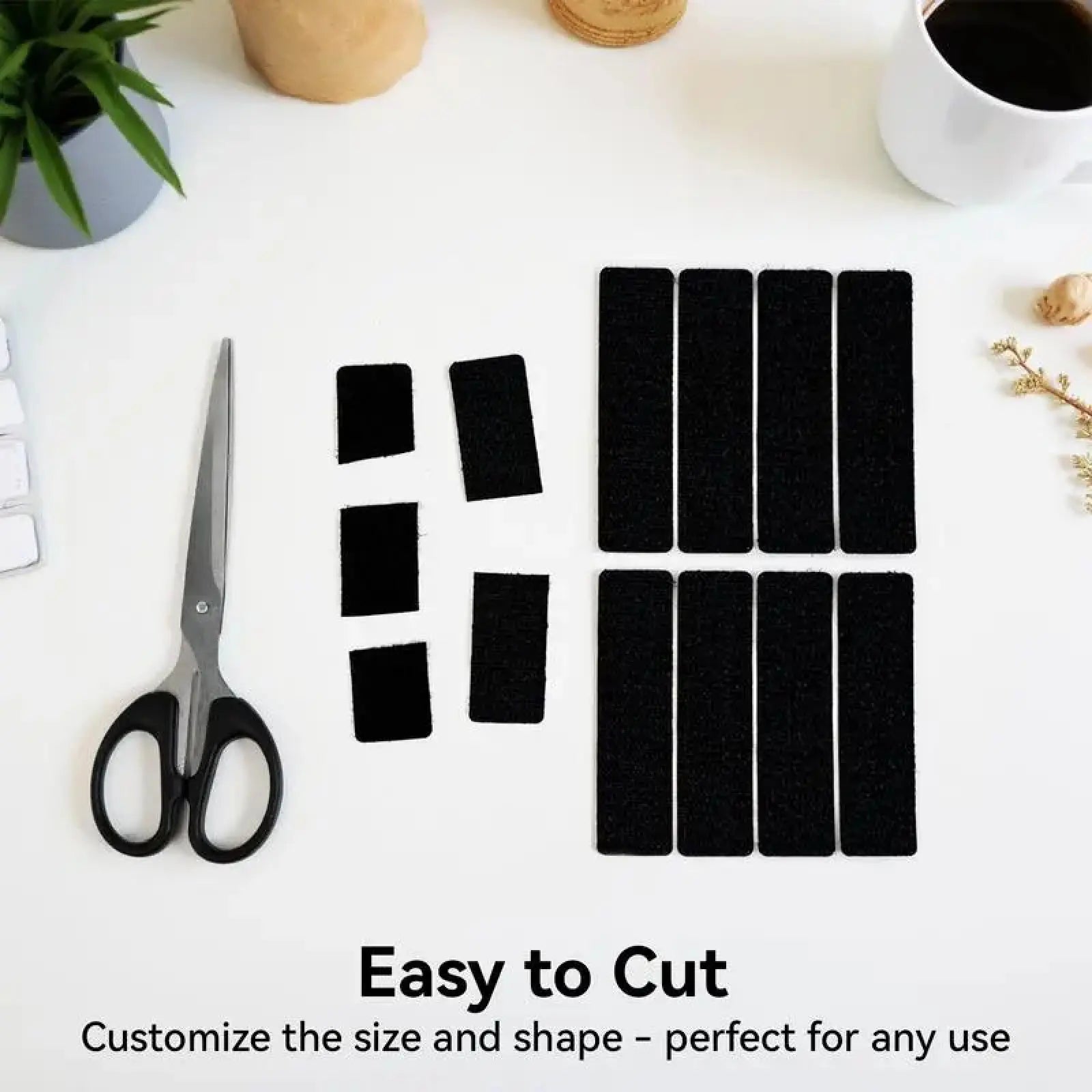 Heavy Duty Water-Resistant Self-Adhesive Double-Sided Hook-And-Loop Strips, Versatile Mounting Tape for Wall Hanging Picture Frames, Cable Organization (Home & Office Use)