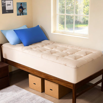 Summerwins【Bedlore】Thick Fitted Sheet Mattress Pad, Fluffy Pillow Top Comfort Layer, Cooling & Soft Mattress Cover with Deep Pockets (Fits 6–18 Inch Mattresses), Ideal for Bedroom & Home Use