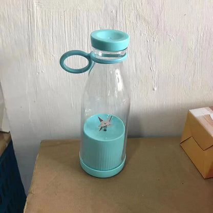 6 Blades 420Ml Portable Juicer Blender USB Charging Wine Bottle Shape Fruit Mixer Mini Electric Juicer Cup for Kitchen Daily Use