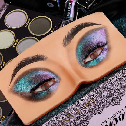 Wheat Silicone Makeup Practice Board with Pearl Stickers and Brushes