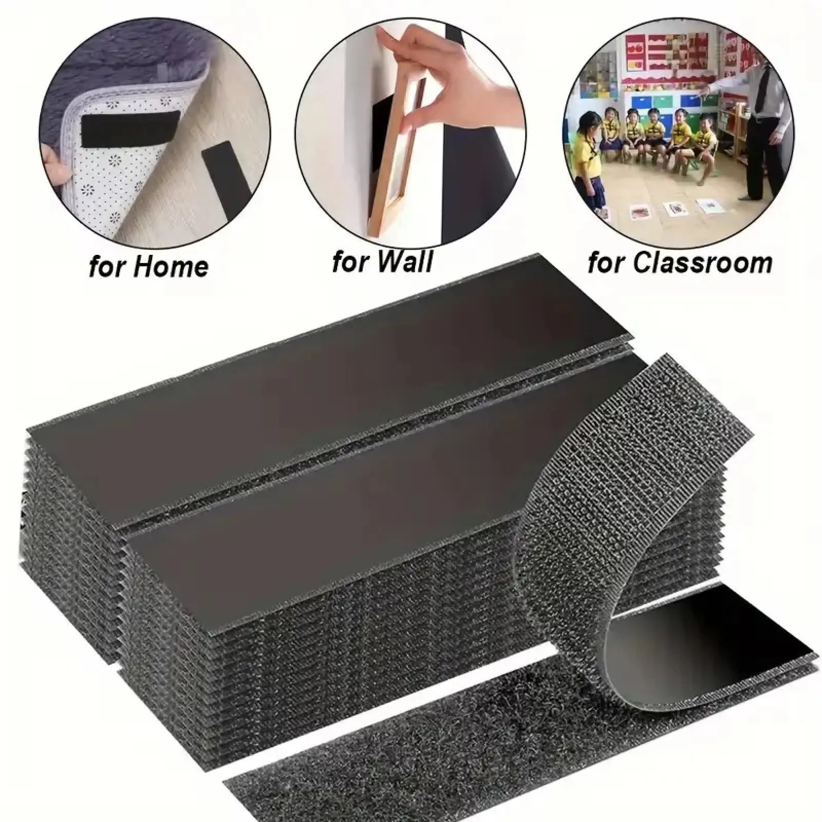Heavy Duty Water-Resistant Self-Adhesive Double-Sided Hook-And-Loop Strips, Versatile Mounting Tape for Wall Hanging Picture Frames, Cable Organization (Home & Office Use)