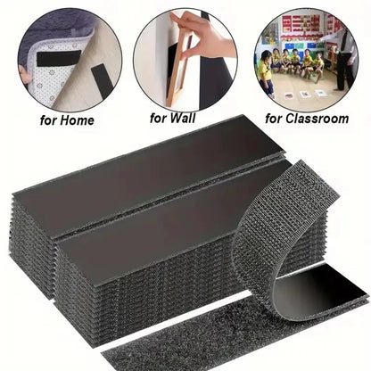 Heavy Duty Water-Resistant Self-Adhesive Double-Sided Hook-And-Loop Strips, Versatile Mounting Tape for Wall Hanging Picture Frames, Cable Organization (Home & Office Use)