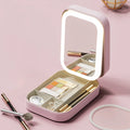 LED Mirror Makeup Storage Box Portable Travel Makeup Case