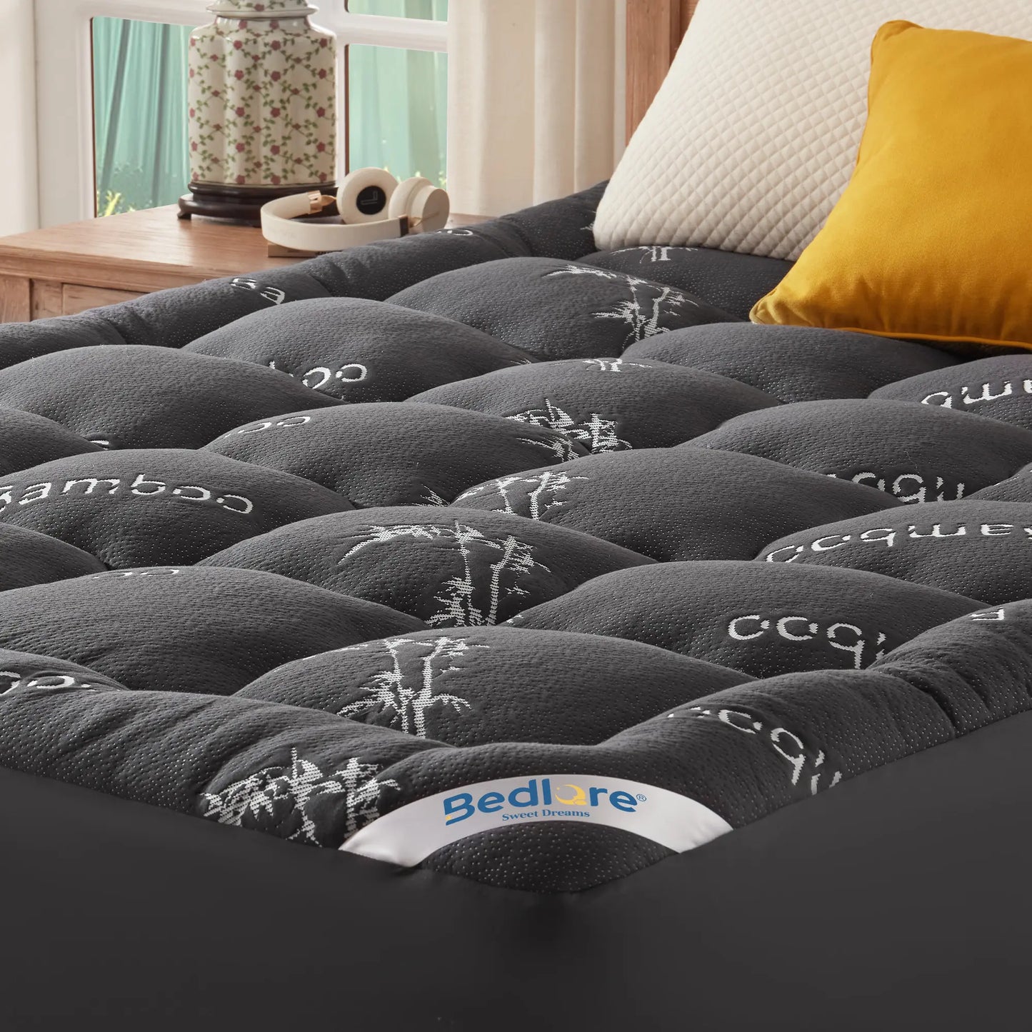 Summerwins【Bedlore】Thick Fitted Sheet Mattress Pad, Fluffy Pillow Top Comfort Layer, Cooling & Soft Mattress Cover with Deep Pockets (Fits 6–18 Inch Mattresses), Ideal for Bedroom & Home Use