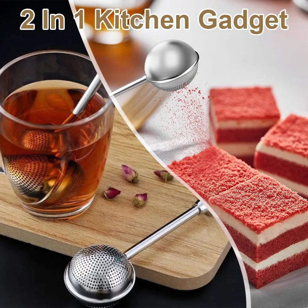 Stainless Steel Tea Strainer, 2025 New Tea Ball Infuser Filter, Fine Mesh Tea Infuser Spoon Strainer,Loose Leaf Tea Steeper 2Pcs