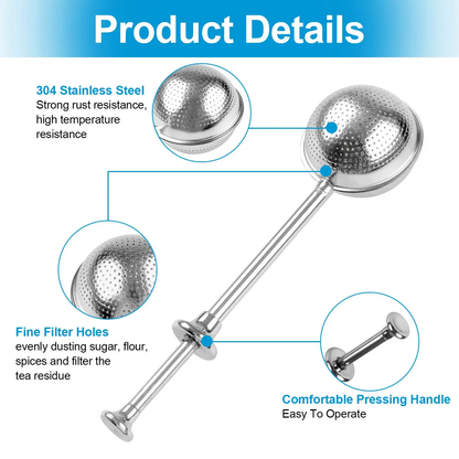 Stainless Steel Tea Strainer, 2025 New Tea Ball Infuser Filter, Fine Mesh Tea Infuser Spoon Strainer,Loose Leaf Tea Steeper 2Pcs