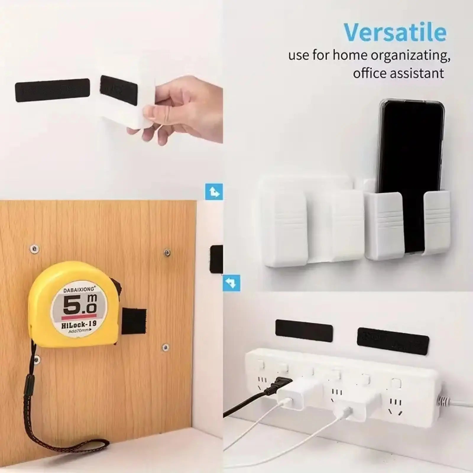 Heavy Duty Water-Resistant Self-Adhesive Double-Sided Hook-And-Loop Strips, Versatile Mounting Tape for Wall Hanging Picture Frames, Cable Organization (Home & Office Use)
