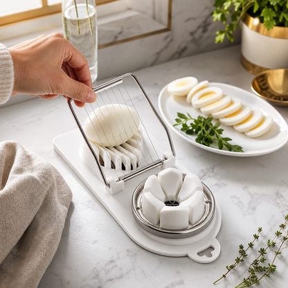 Multifunctional Egg Slicers Stainless Steel Slicer Fancy Splitter Egg Cutting Tool Home Two in One Egg Cutter Kitchen Gadgets